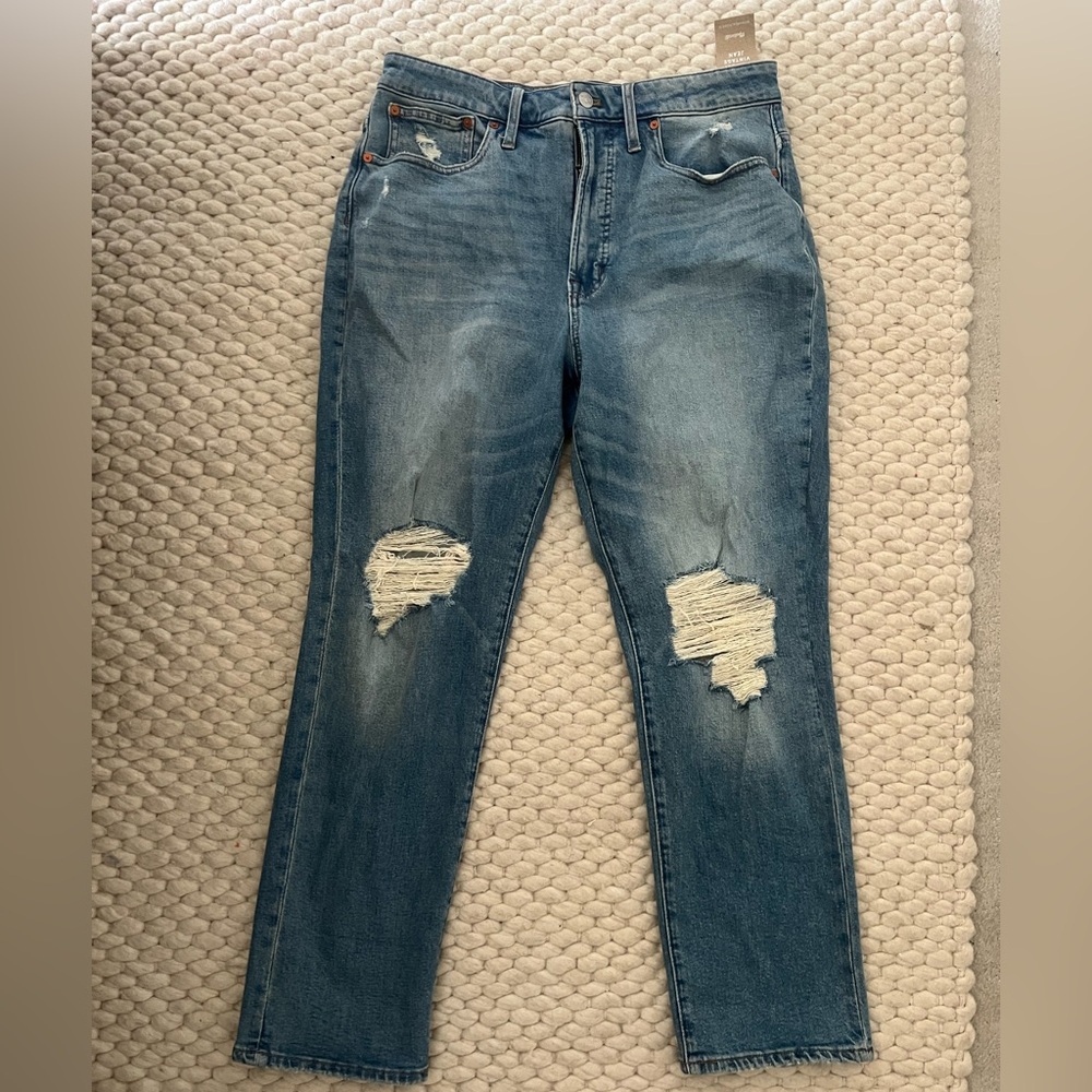 Madewell Blue Distressed Curvy Perfect Vintage Jeans